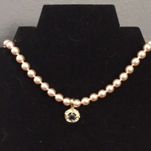 Pearl, rhinestone necklace